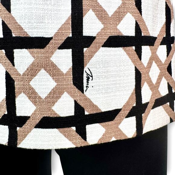Trina Turk Danie Sleeveless Jacquard Top Size S Structured Woven Geometric Print - Picture 8 of 13